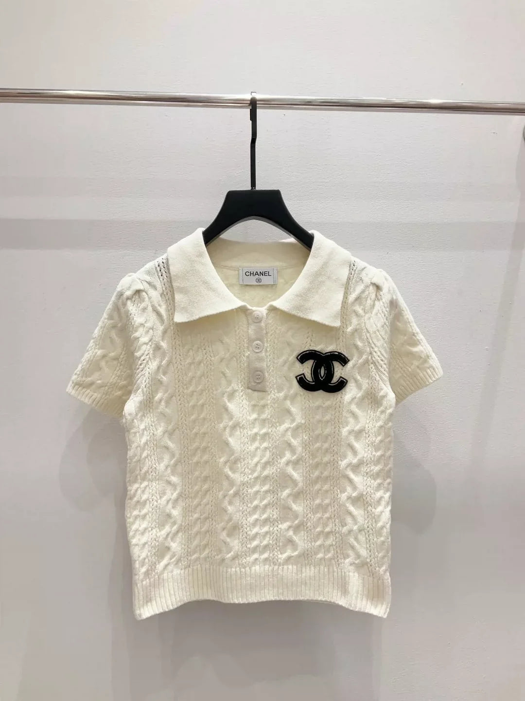 25fw Collar knit short sleeved shirt