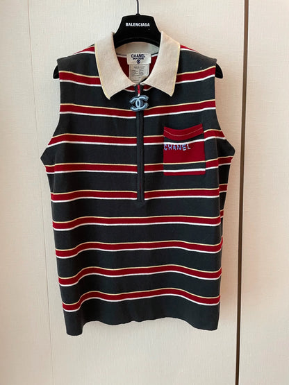 25fw Knitted edge sleeveless vest (vintage series)