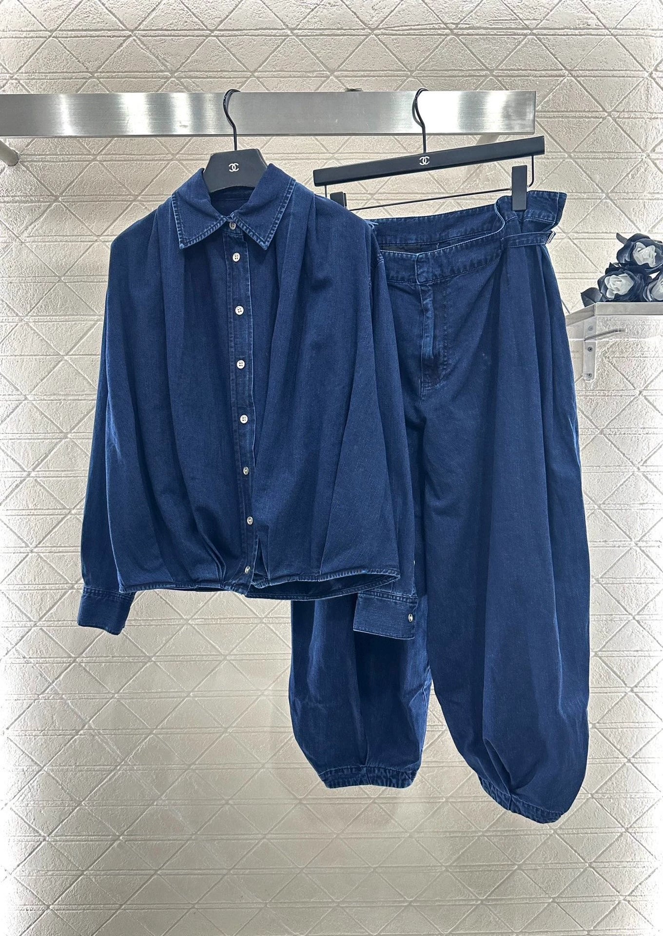 25fw Cowboy shirt and lantern pants set