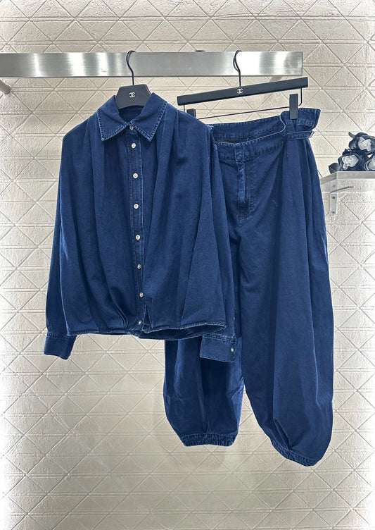 25fw Cowboy shirt and lantern pants set