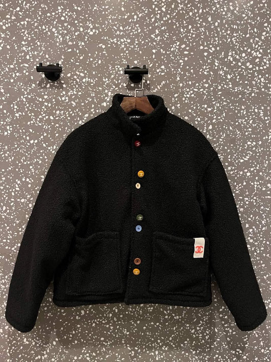 25fw Multi colored button black cotton jacket(vintage series)