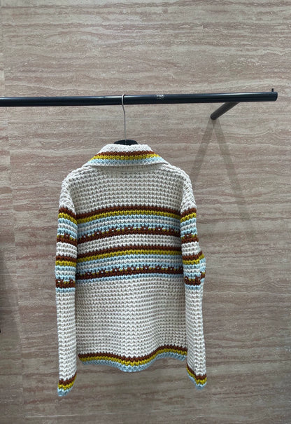 Vintage striped knitted cardigan