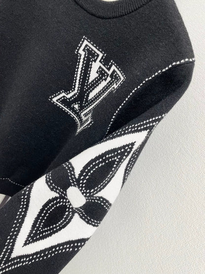 25fw Logo contrasting jacquard sweater