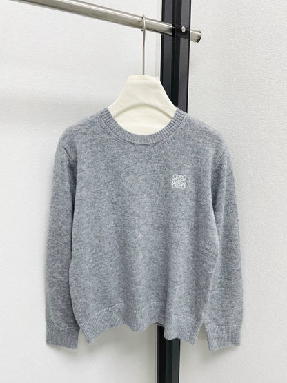 25fw Embroidered round neck sweater