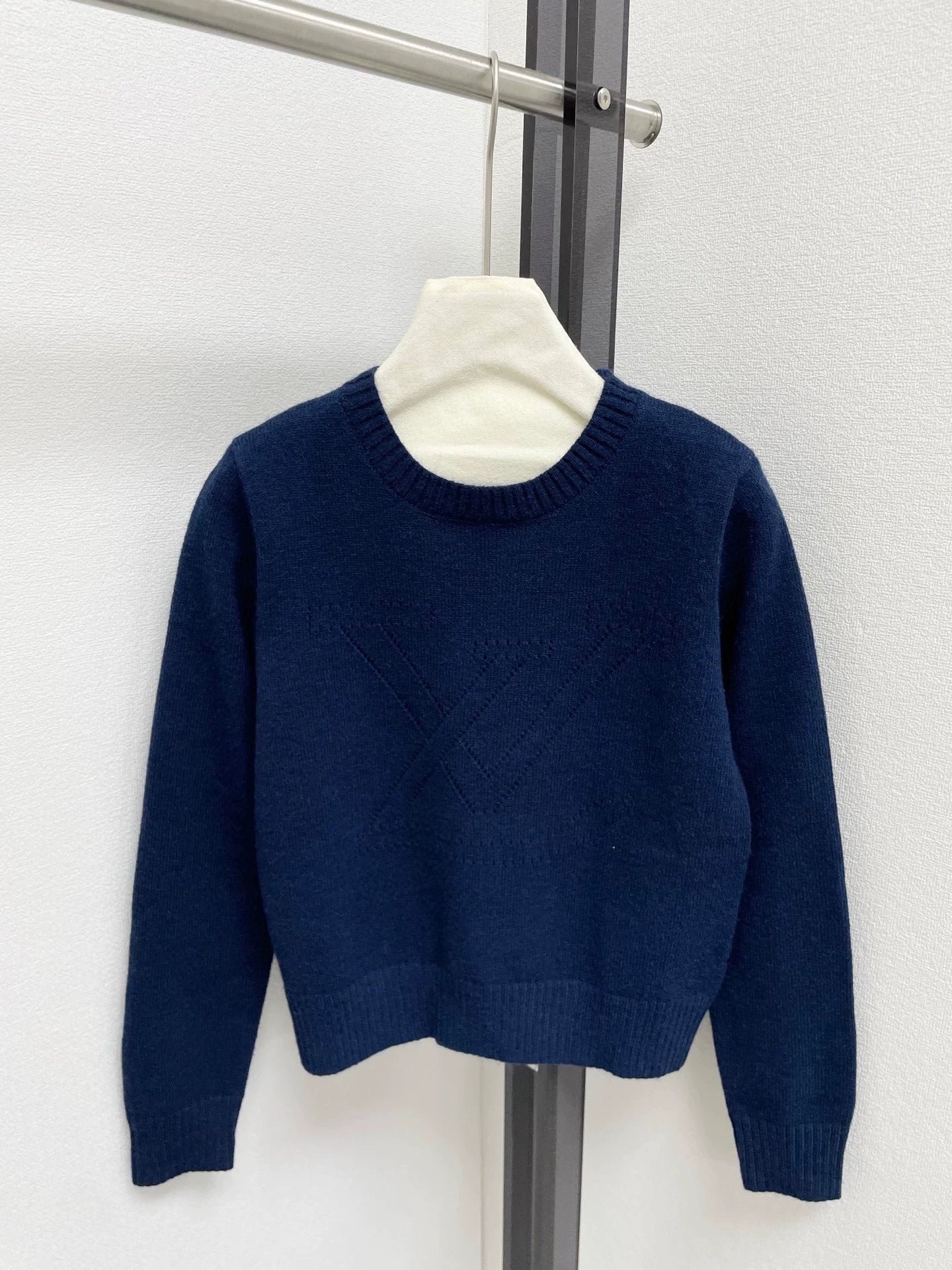 25fw Hollow letter pit striped sweater