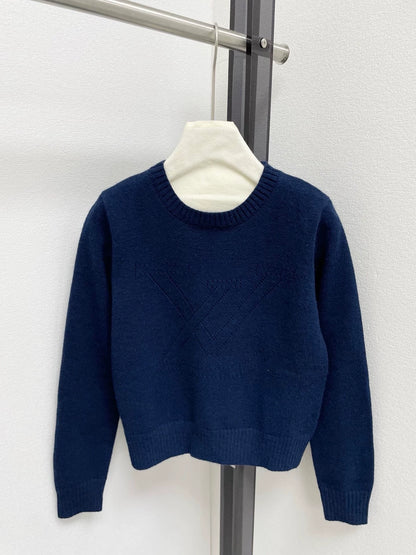 25fw Hollow letter pit striped sweater