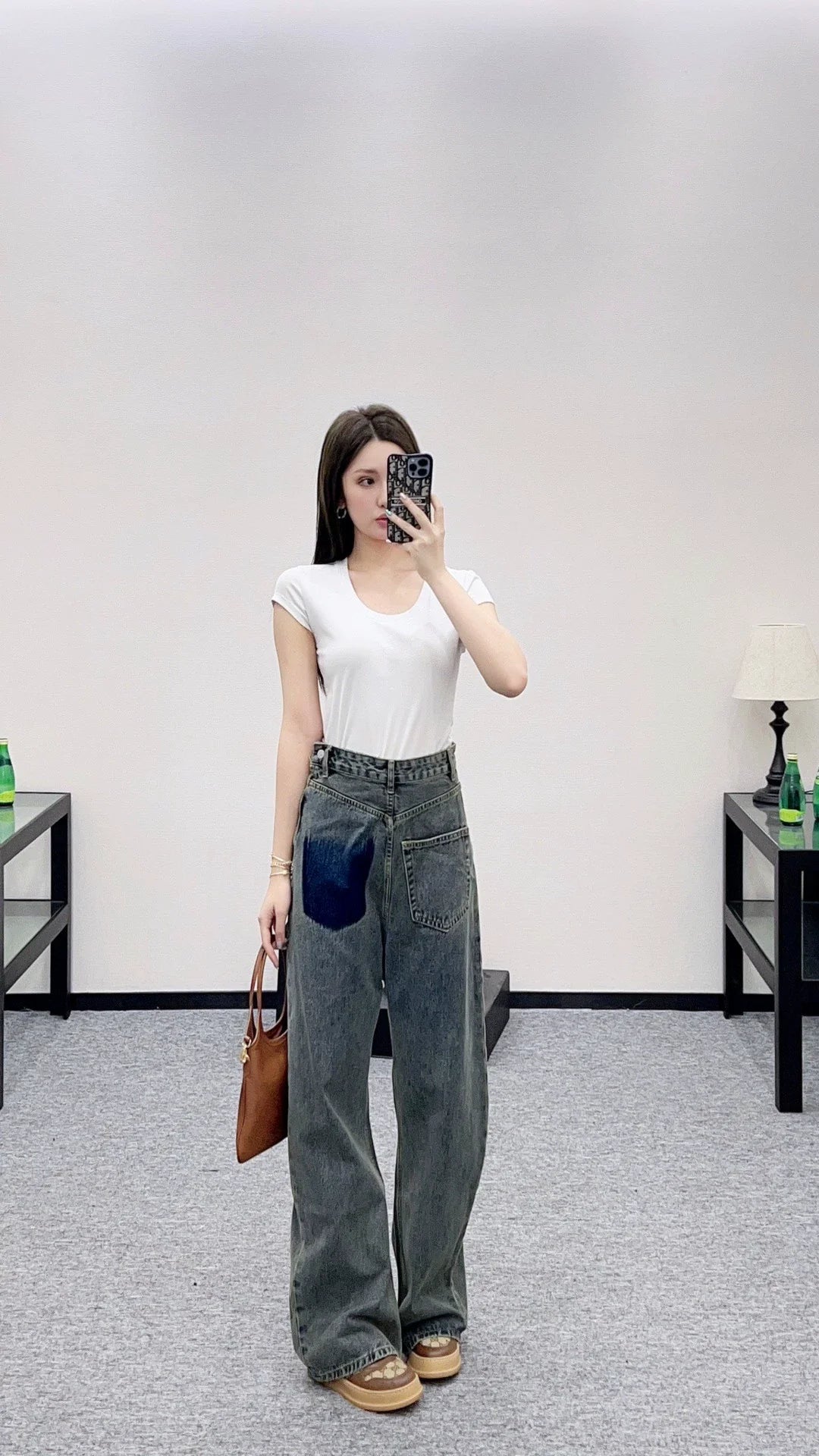 25fw Blended pocket curved knife jeans