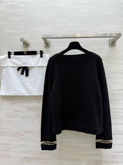 Cashmere chain suspender sweater