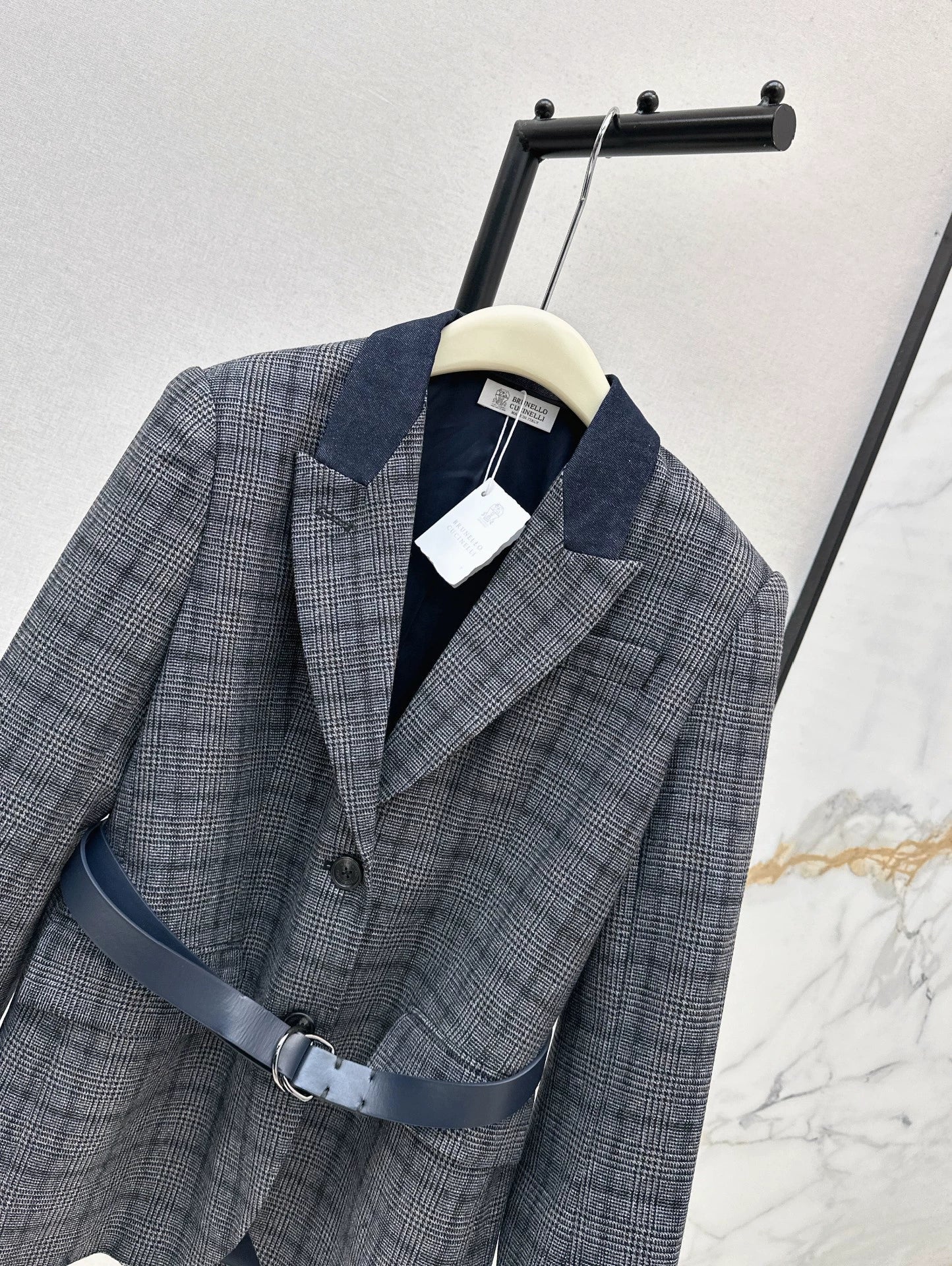 25fw Blue plaid blazer