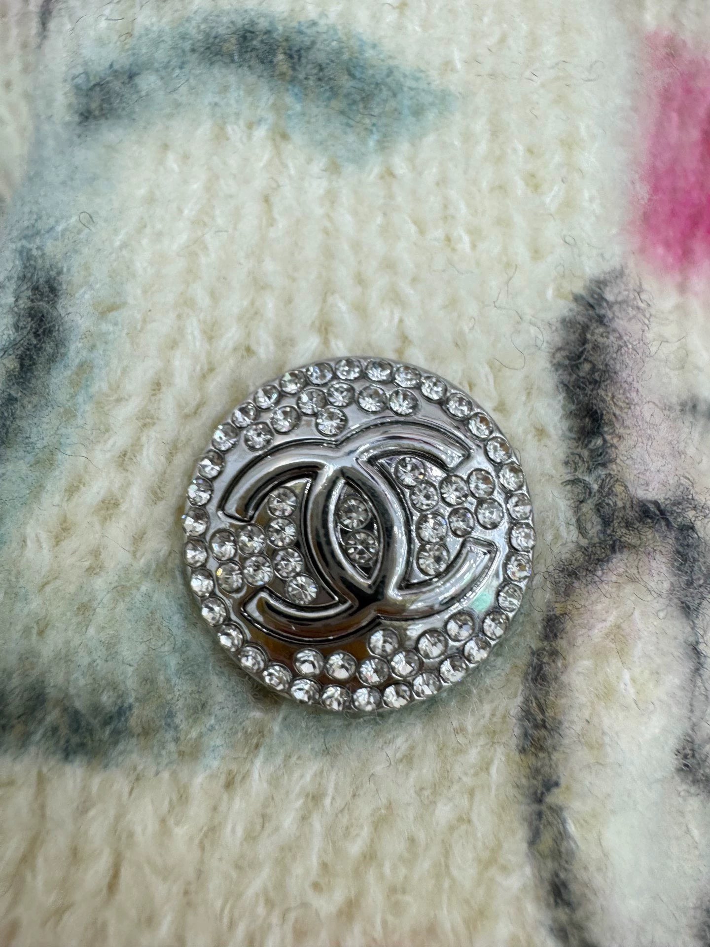 Camellia print cashmere cardigan