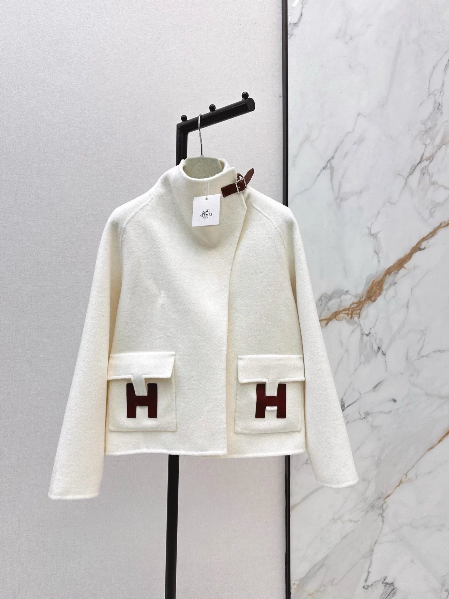 Double-sided wool stand-up collar coat