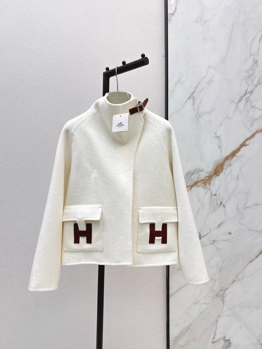 Double-sided wool stand-up collar coat