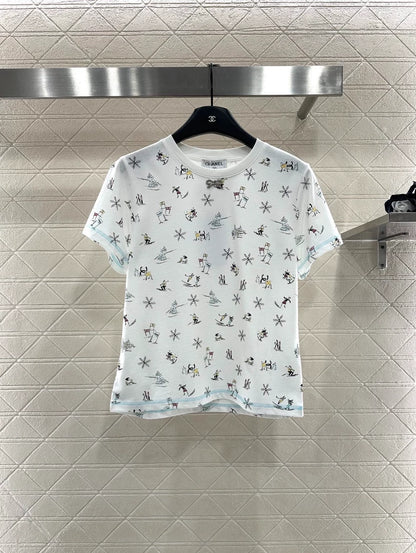 Round neck printed T-shirt