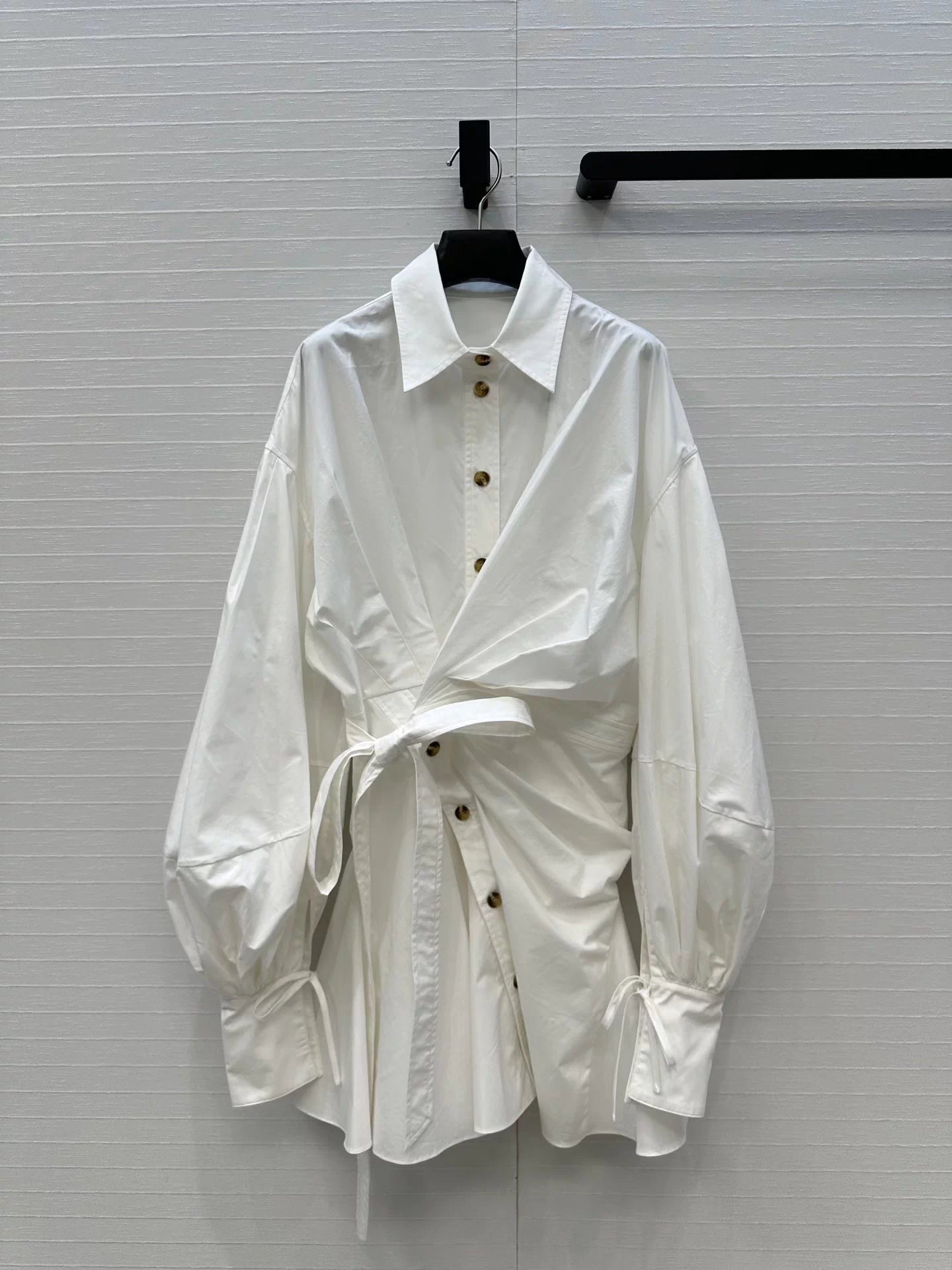 Pleated cotton lined dress