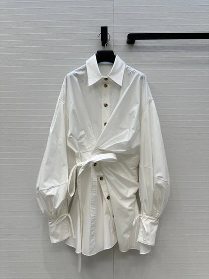 Pleated cotton lined dress