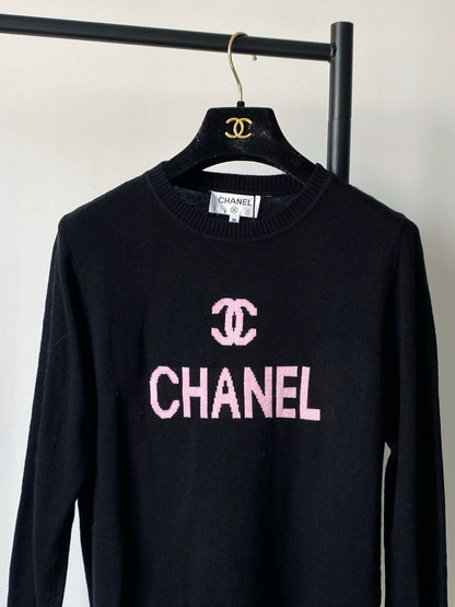 25fw Letter round neck sweater