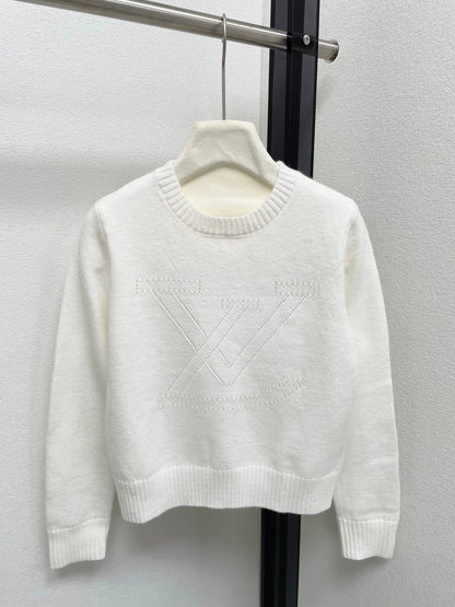 25fw Hollow letter pit striped sweater