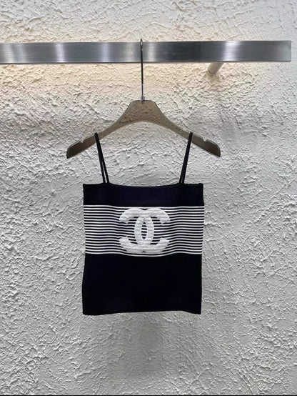 25 Summer New Striped Knitted Suspenders