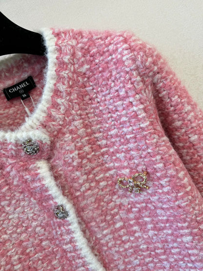 Pink knitted cardigan