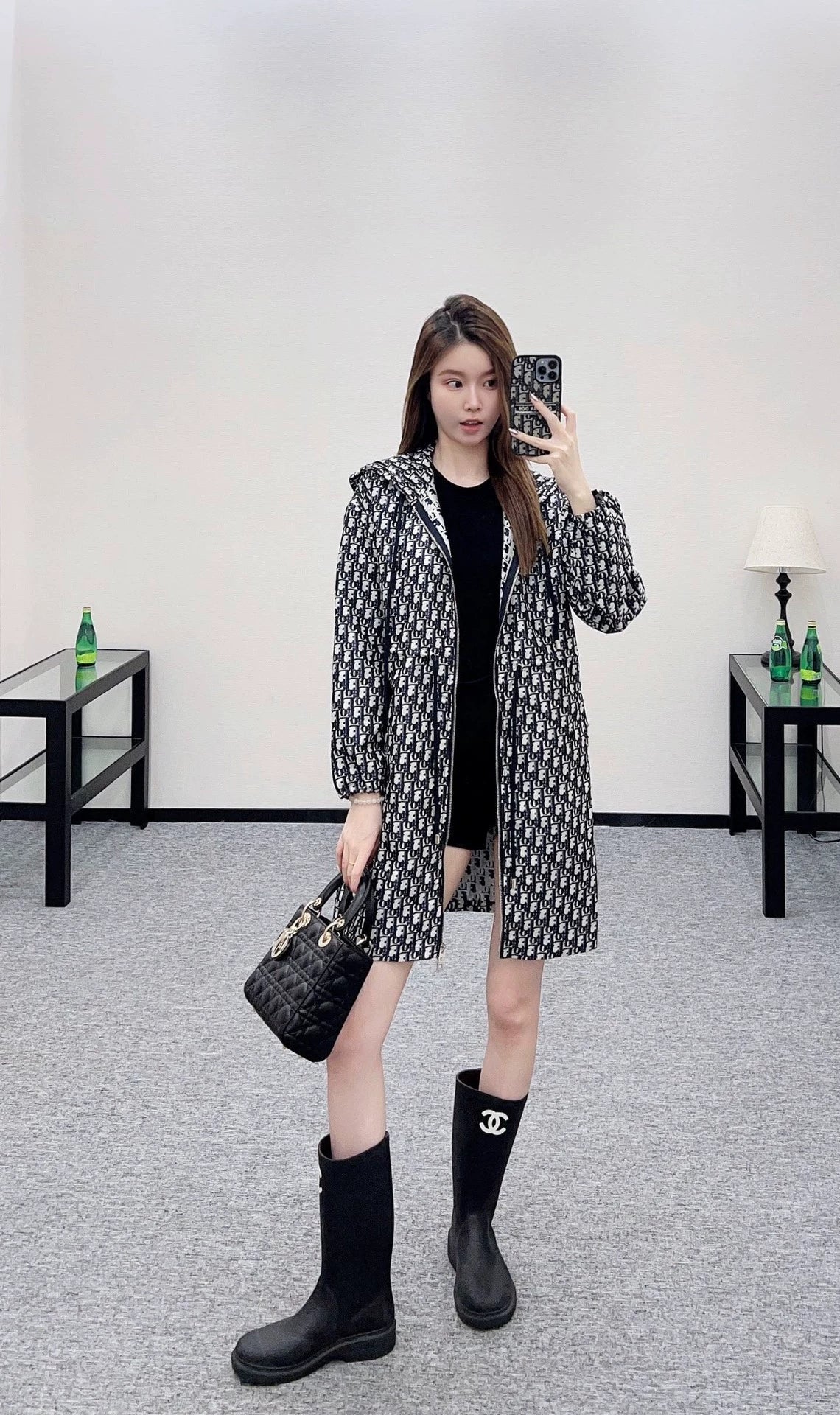 25fw Jacquard hooded windbreaker jacket