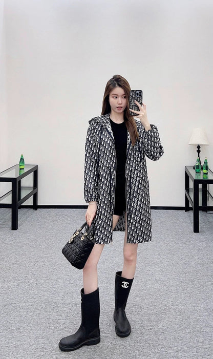 25fw Jacquard hooded windbreaker jacket