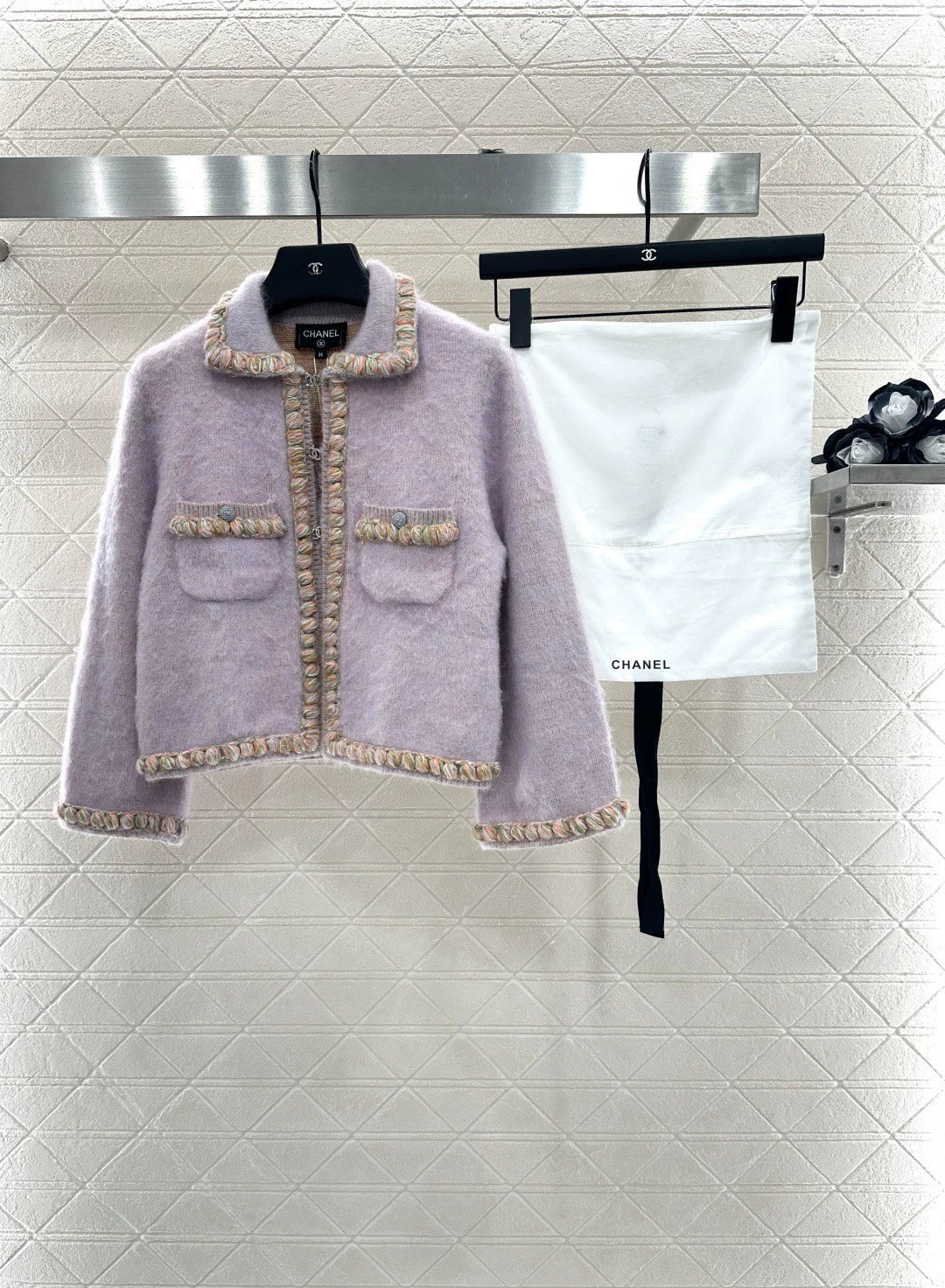 25fw Knitted edge tied knitted cardigan