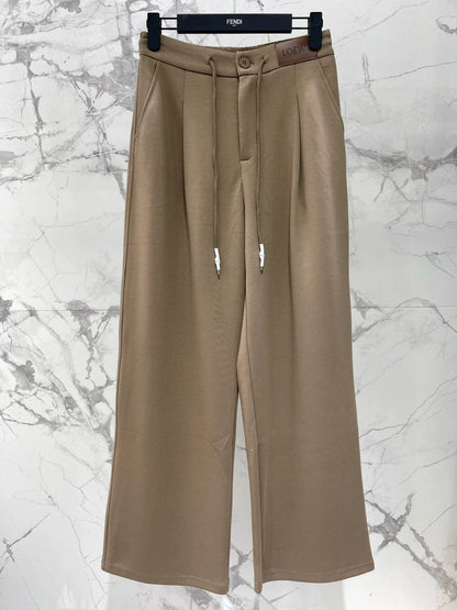 25fw Drawstring wide leg pants