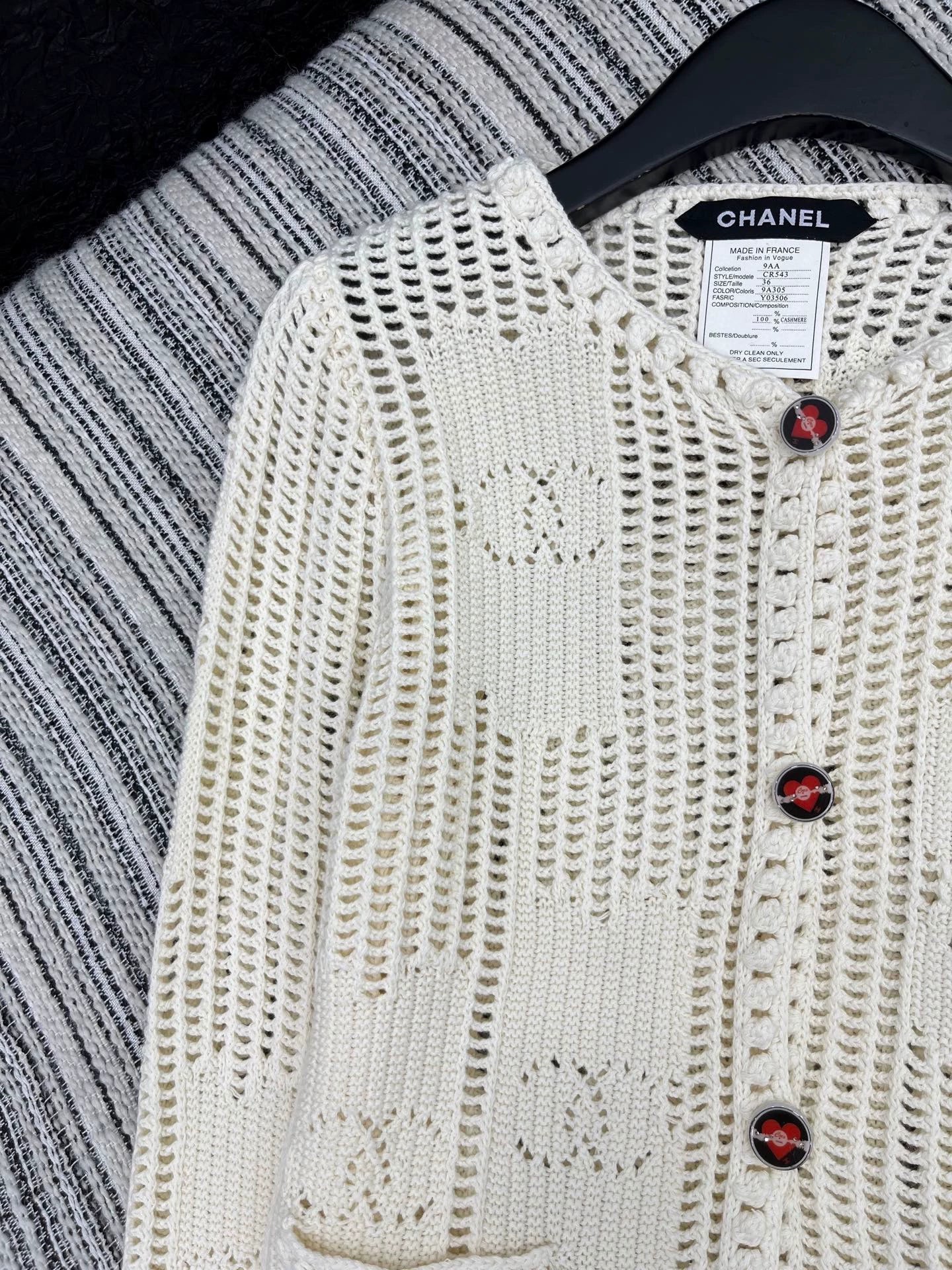 25fw Double C hook flower round neck jacket