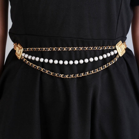 Double C Grandma Pearl Waist Chain
