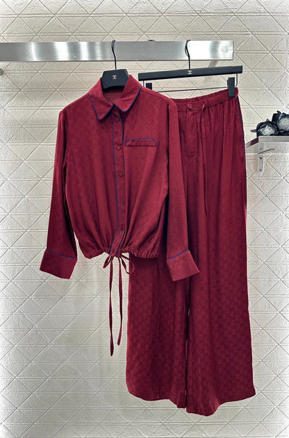 25fw Jacquard shirt and pants set