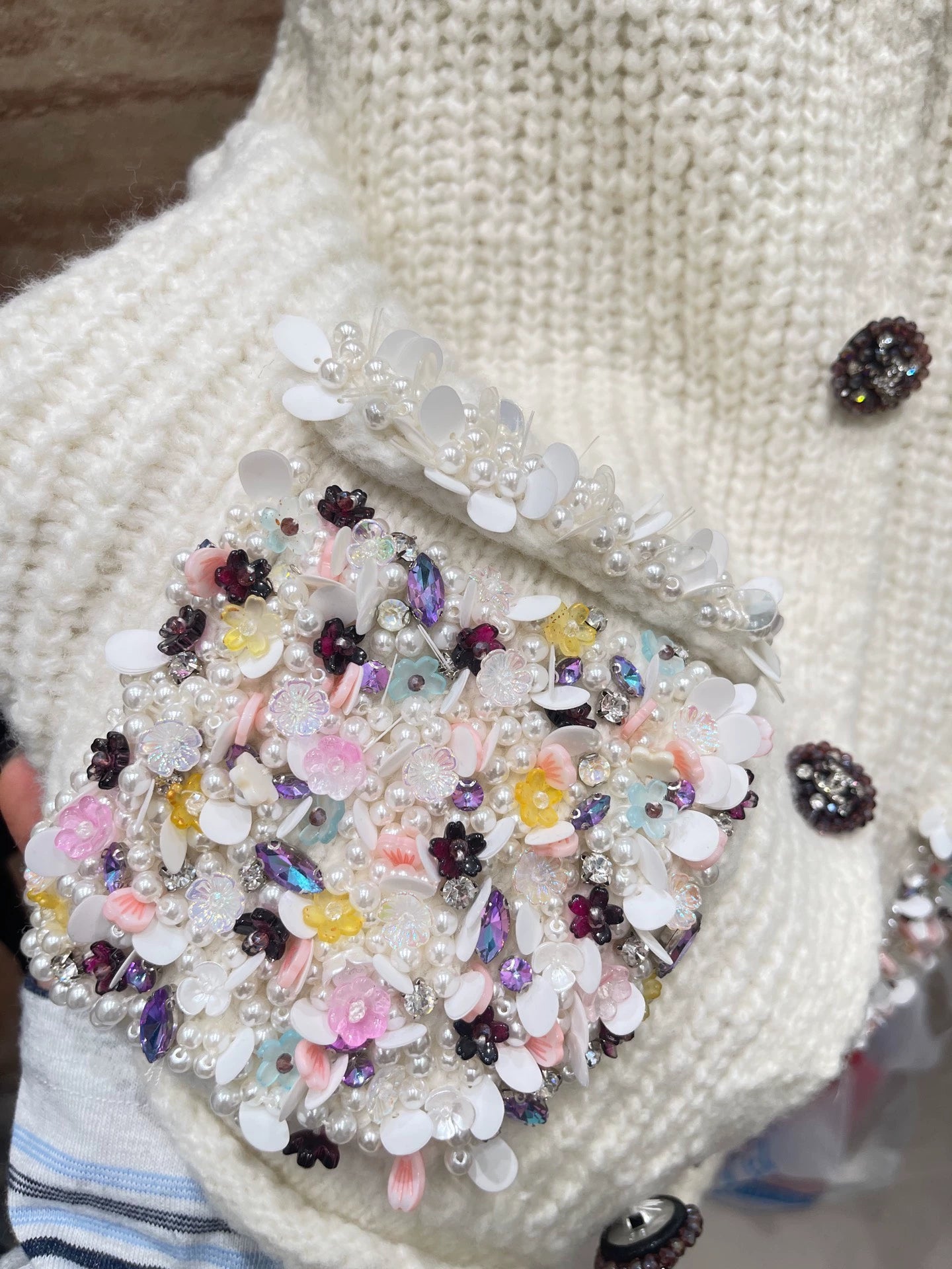 25fw Nail bead knitted vest (vintage series)