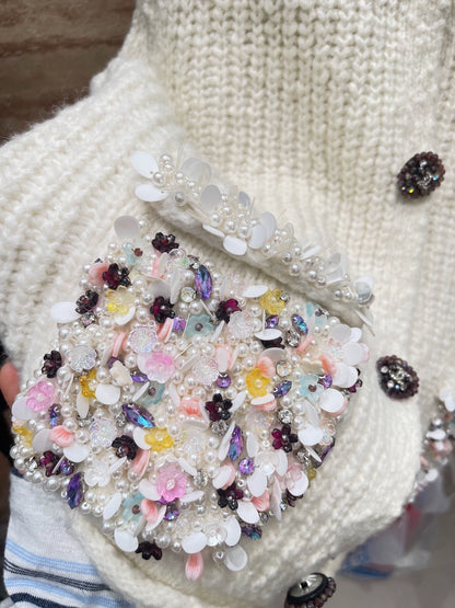 25fw Nail bead knitted vest (vintage series)