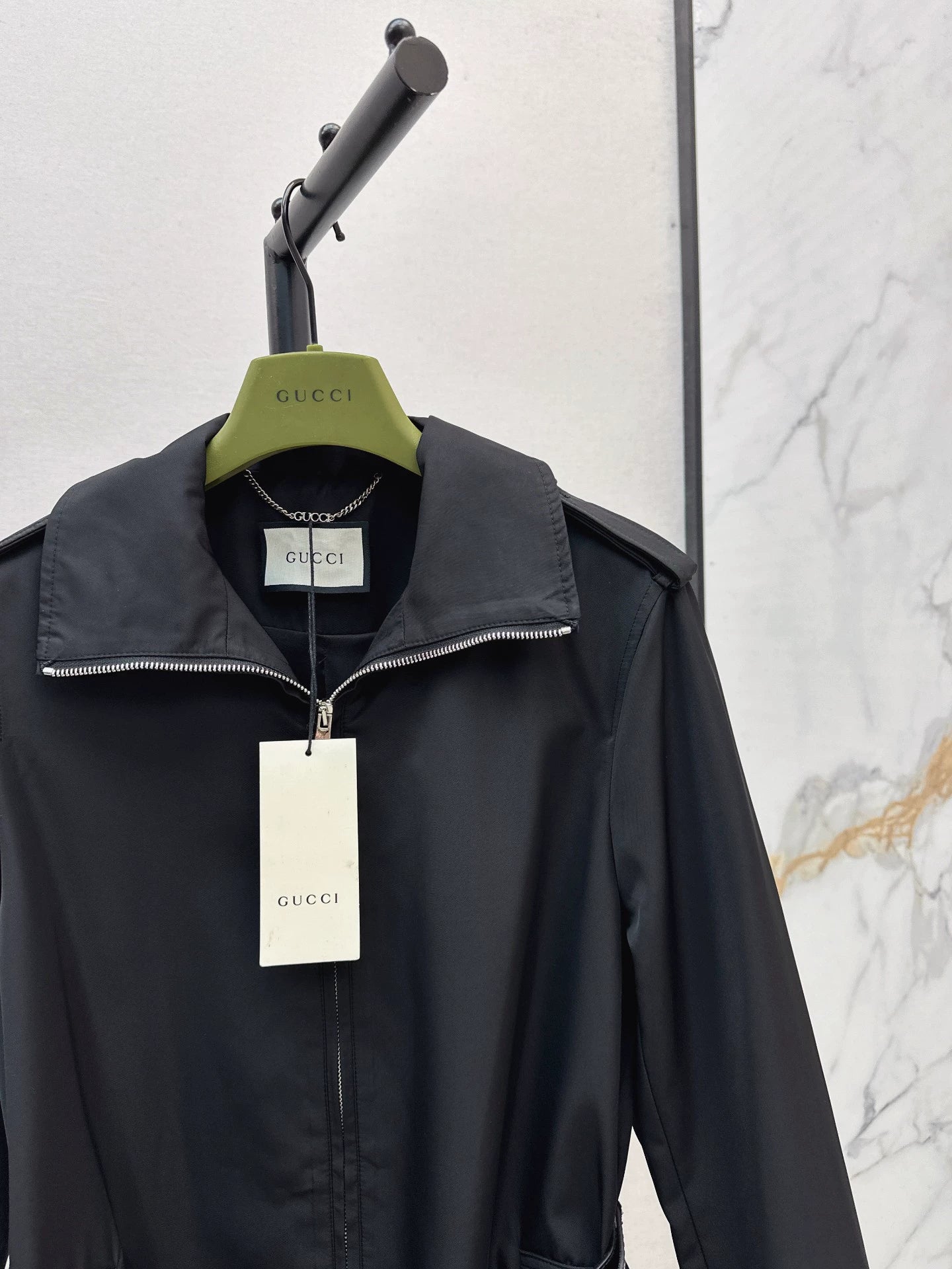 25fw Collar long windbreaker