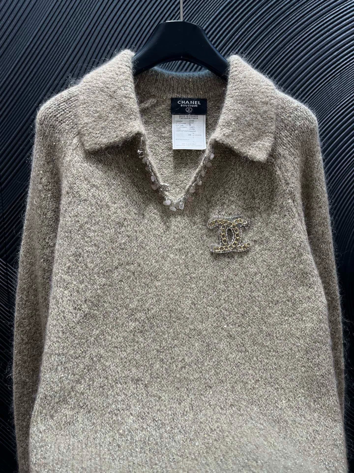 25fw Nail bead lapel sweater（Medieval Series）