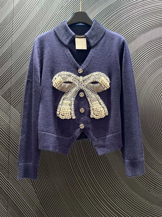 25fw Bow tie stand up collar sweater（Medieval Series）