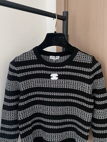 25fw Striped Knitted Long Sleeve