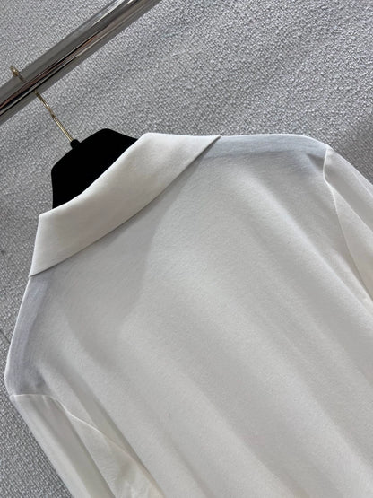 25fw Polo collar elastic long sleeved T-shirt