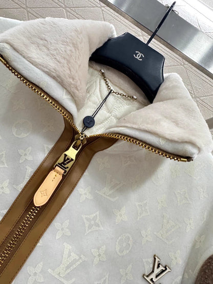 Printed Color-Blocked Down Jacket