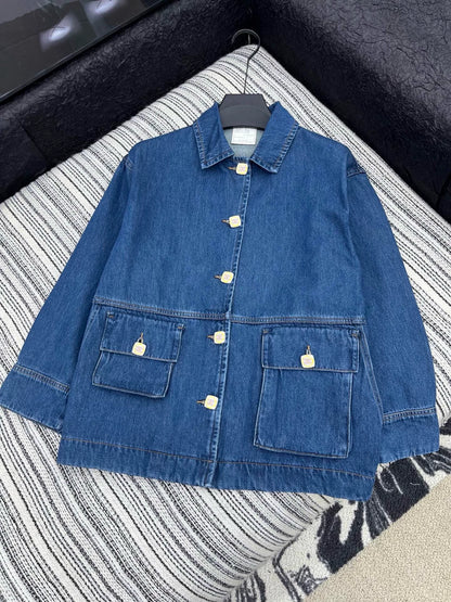 Collar denim jacket