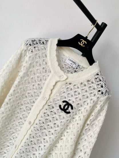 25fw Hollow knit cardigan