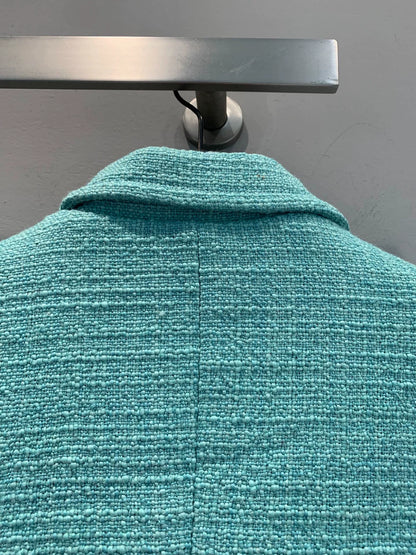 25fw Turquoise green tweed waist cinching jacket（Medieval Series）