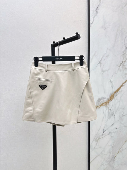 25fw Triangle logo sheepskin pants skirt