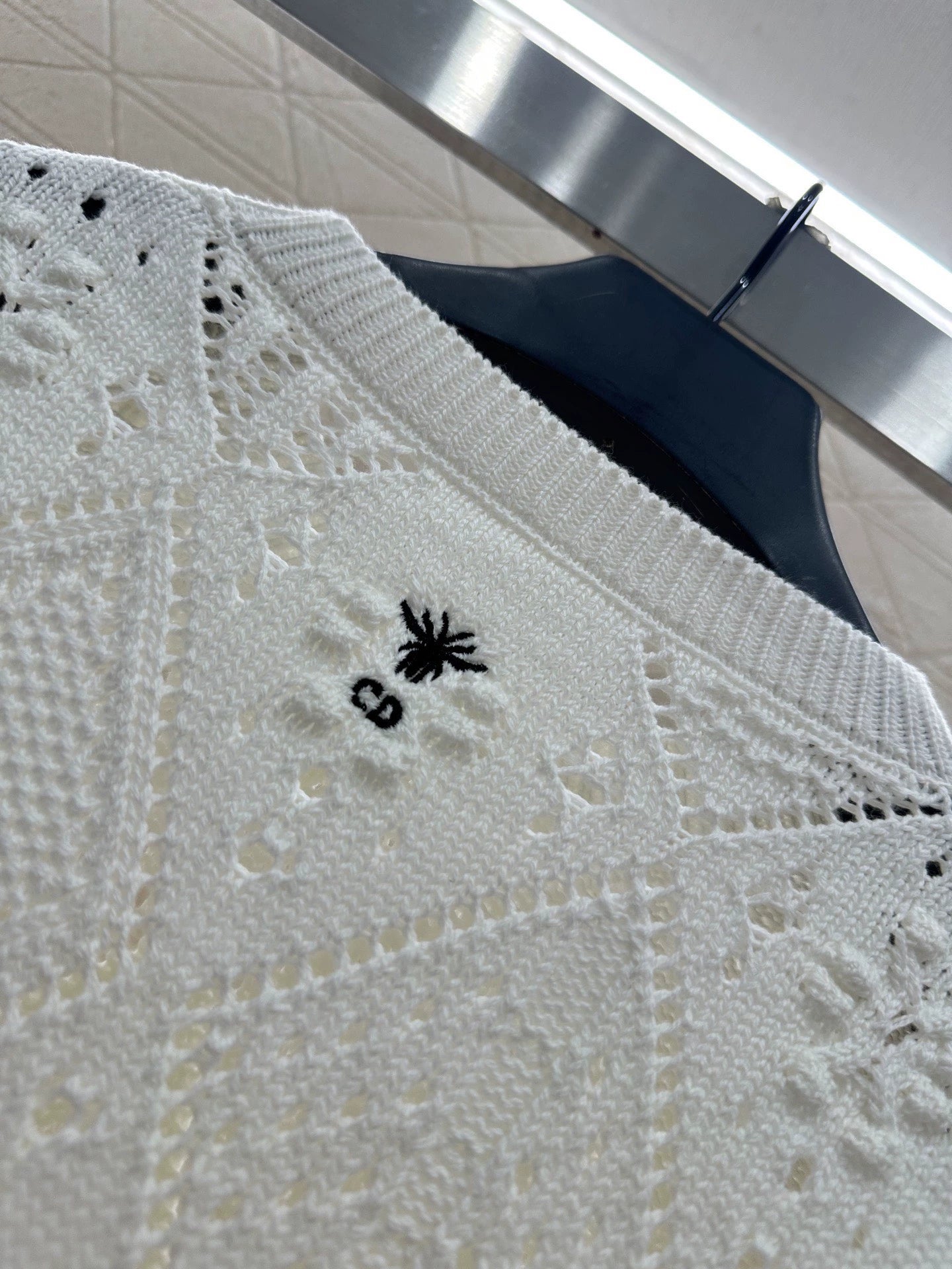 Hollow jacquard knitted pullover sweater