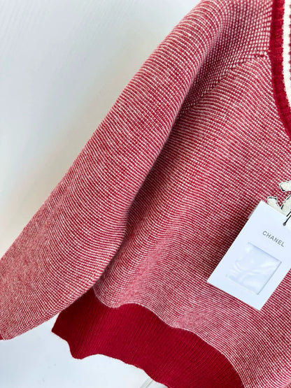 25fw Striped large round neck sweater