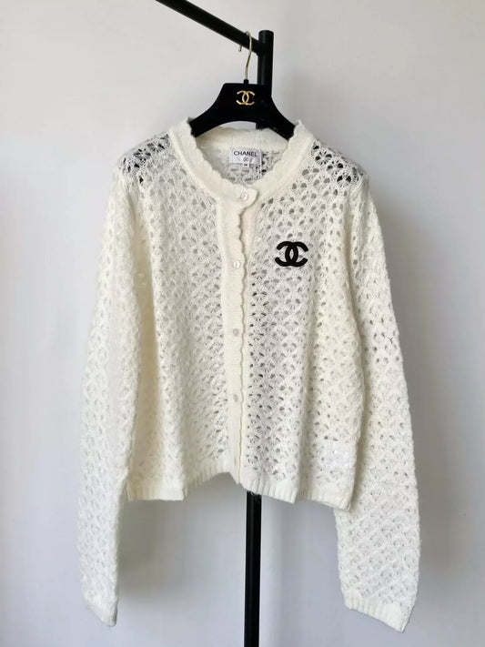 25fw Hollow knit cardigan