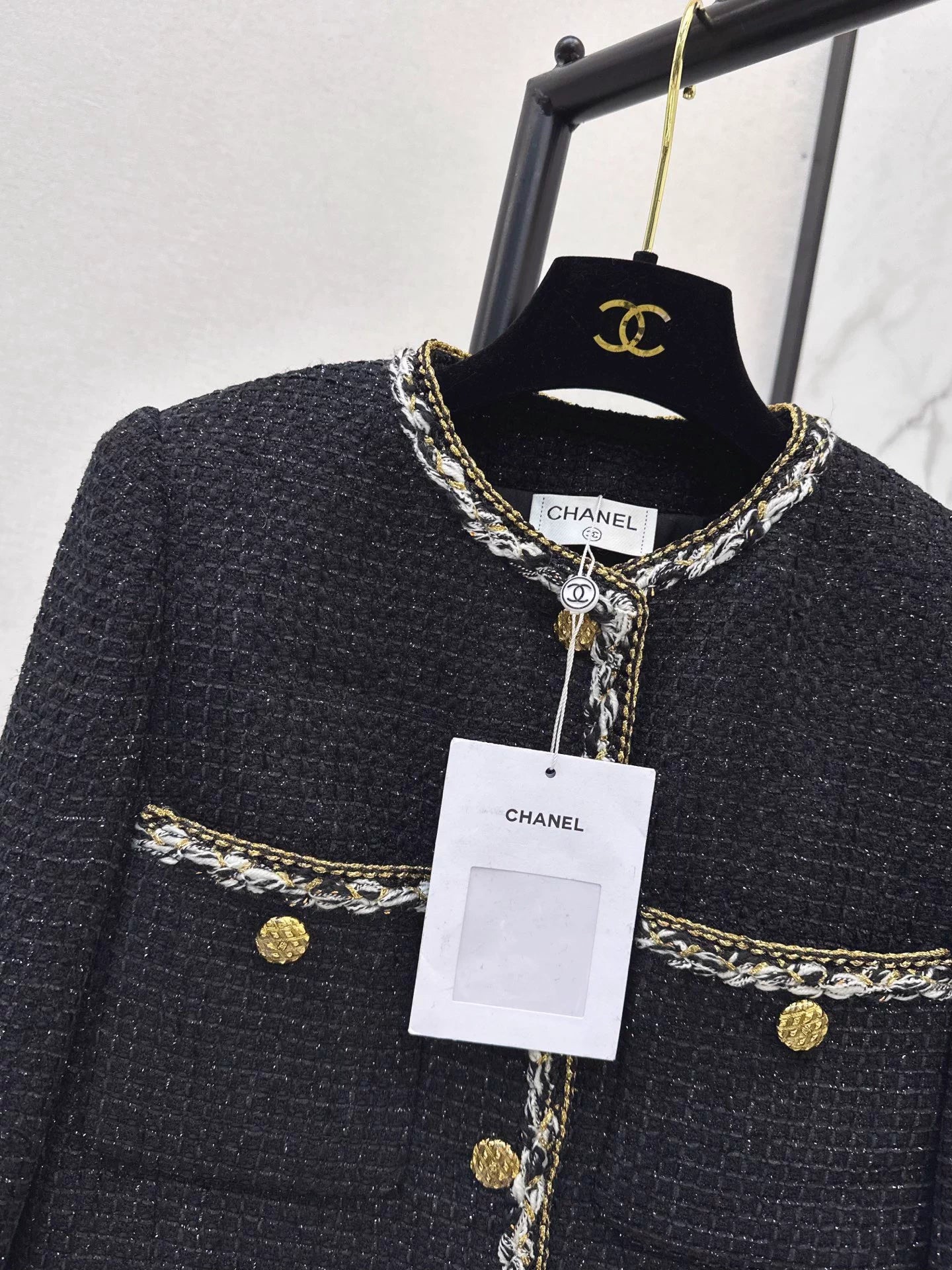 Round neck tied edge woven long jacket