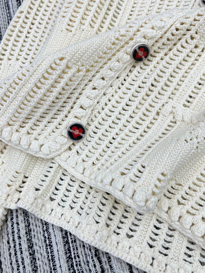 25fw Double C hook flower round neck jacket