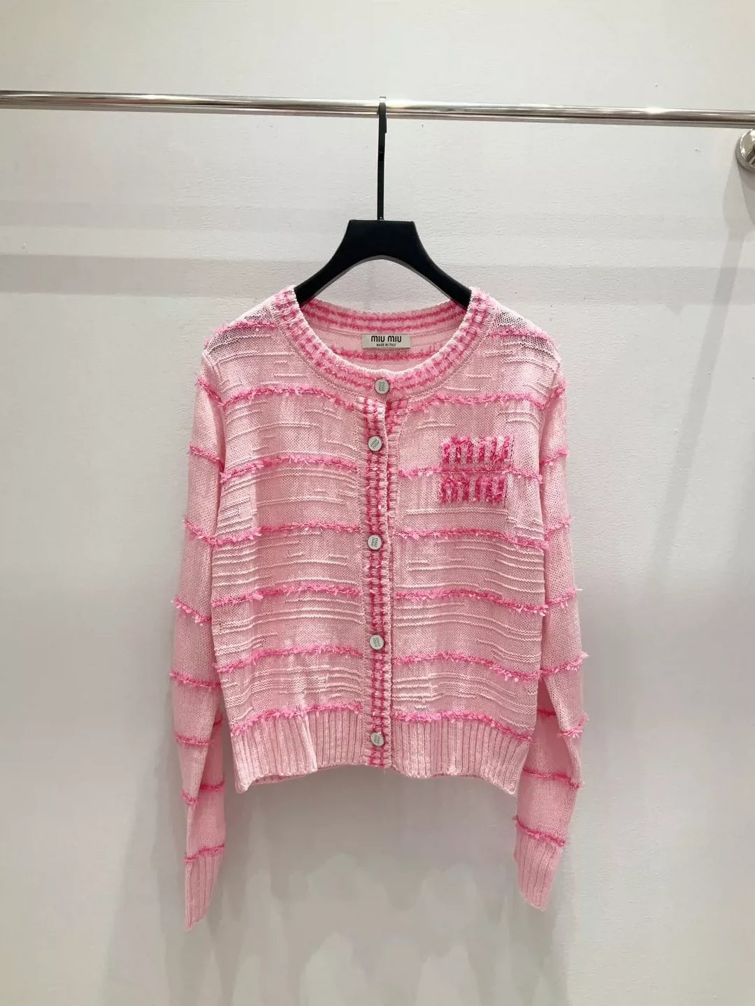 25fw Striped knitted cardigan