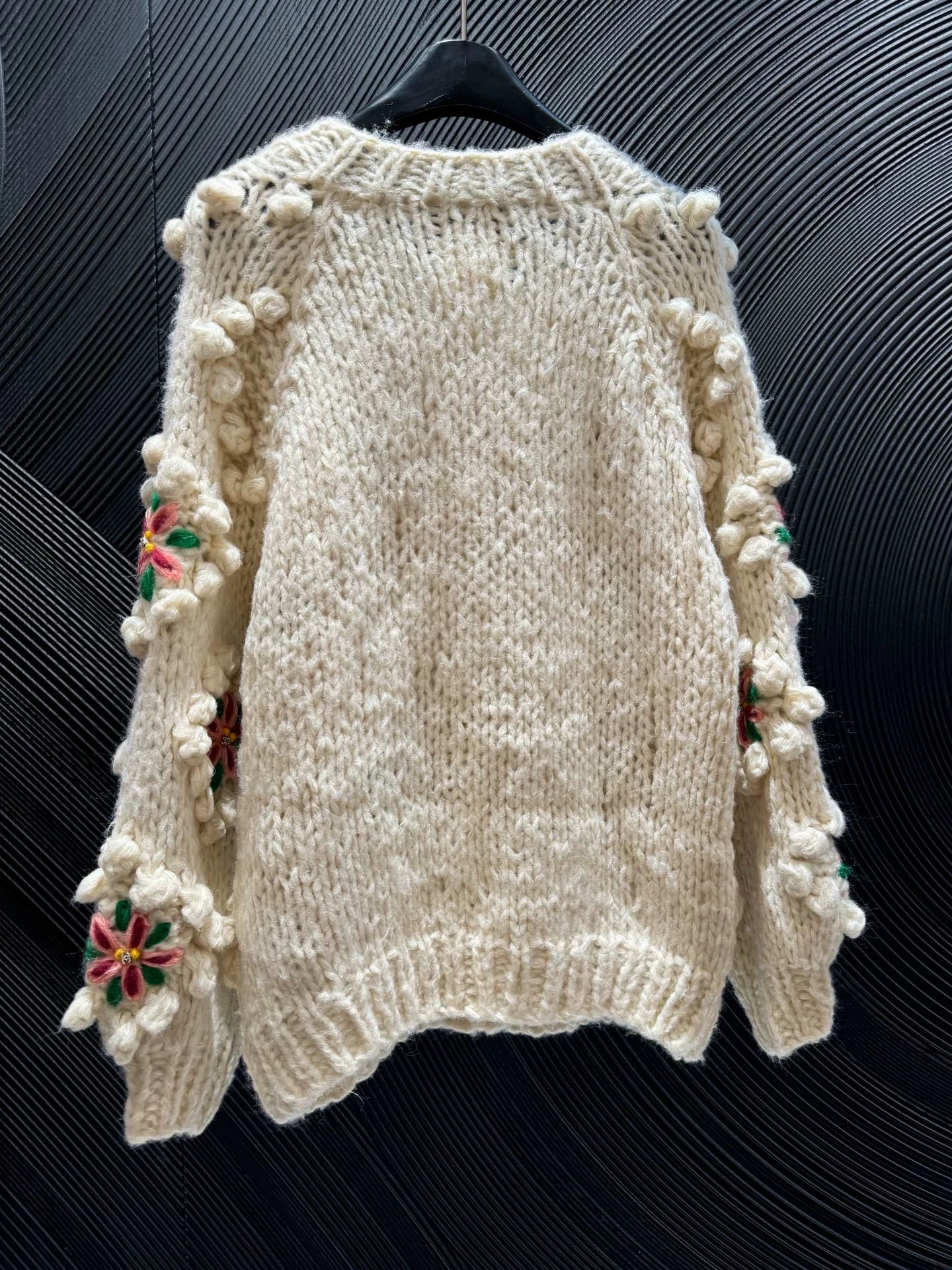 3D floral cardigan