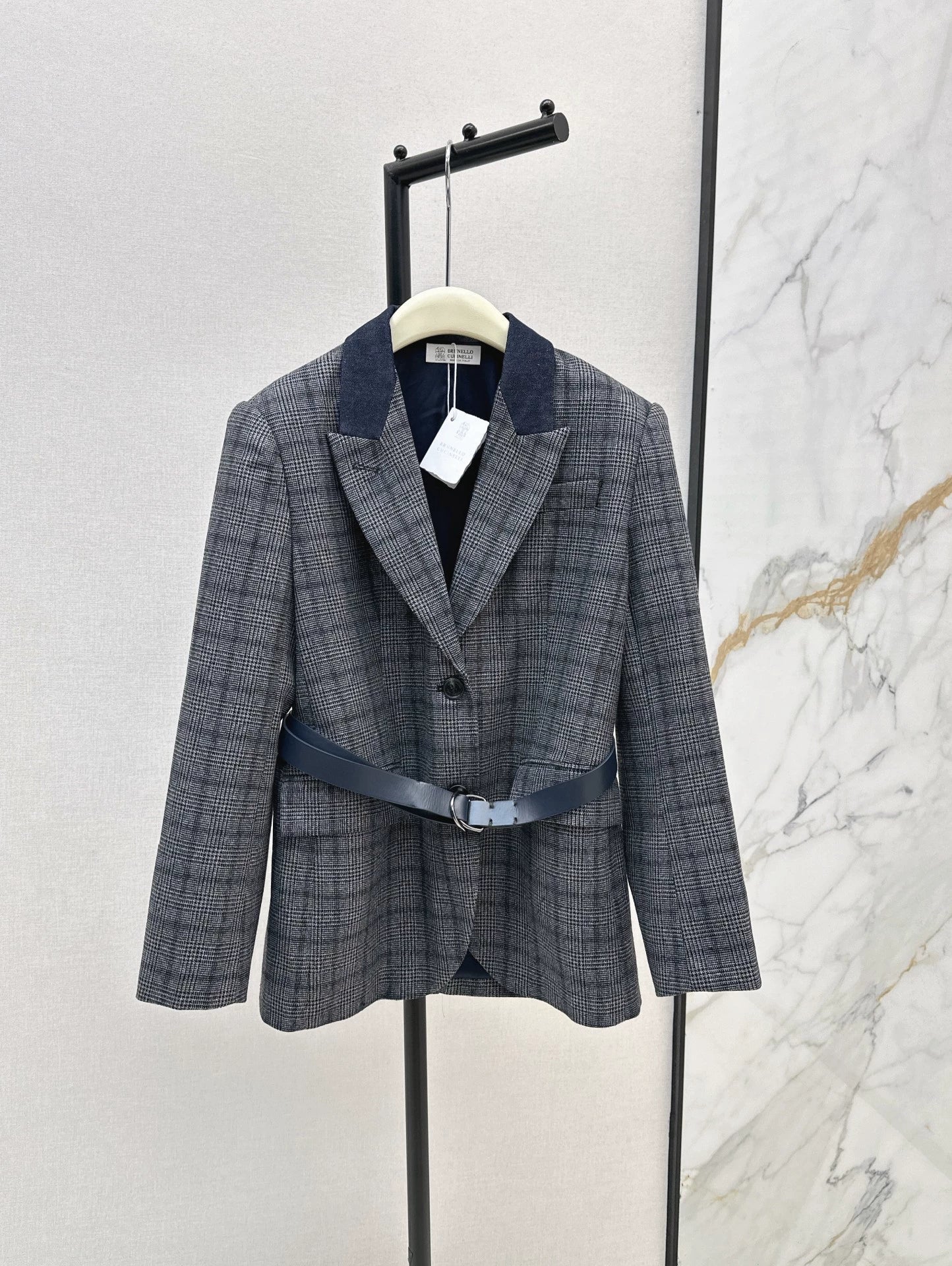25fw Blue plaid blazer